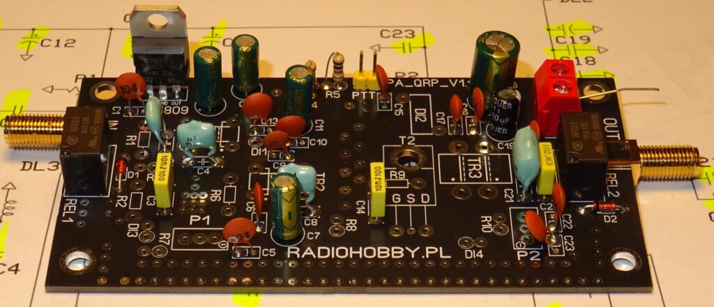 pcb pa-qrp częściowo zmontowana